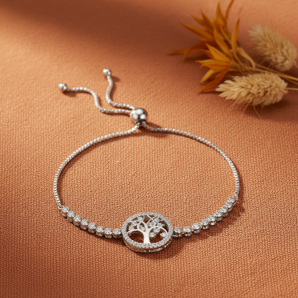 Pulseira Árvore da Vida — flat lay corrigida