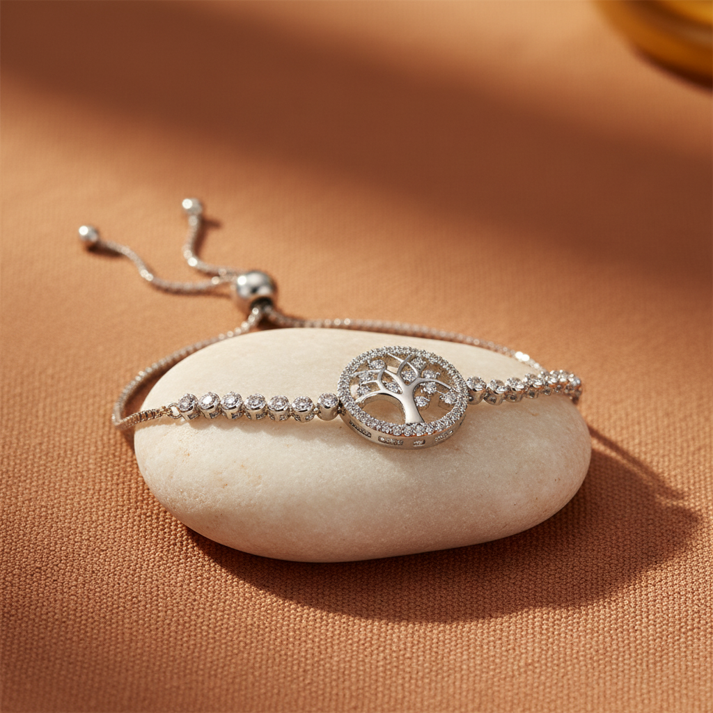 Pulseira Árvore da Vida — pedra branca