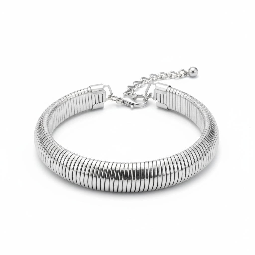 Pulseira Seda Prata — fundo branco