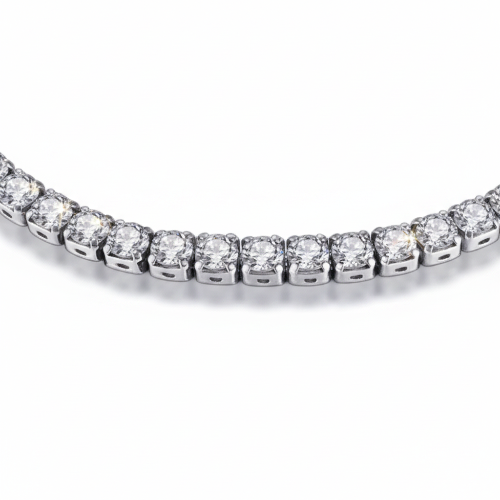 Pulseira Tennis Prata — close-up