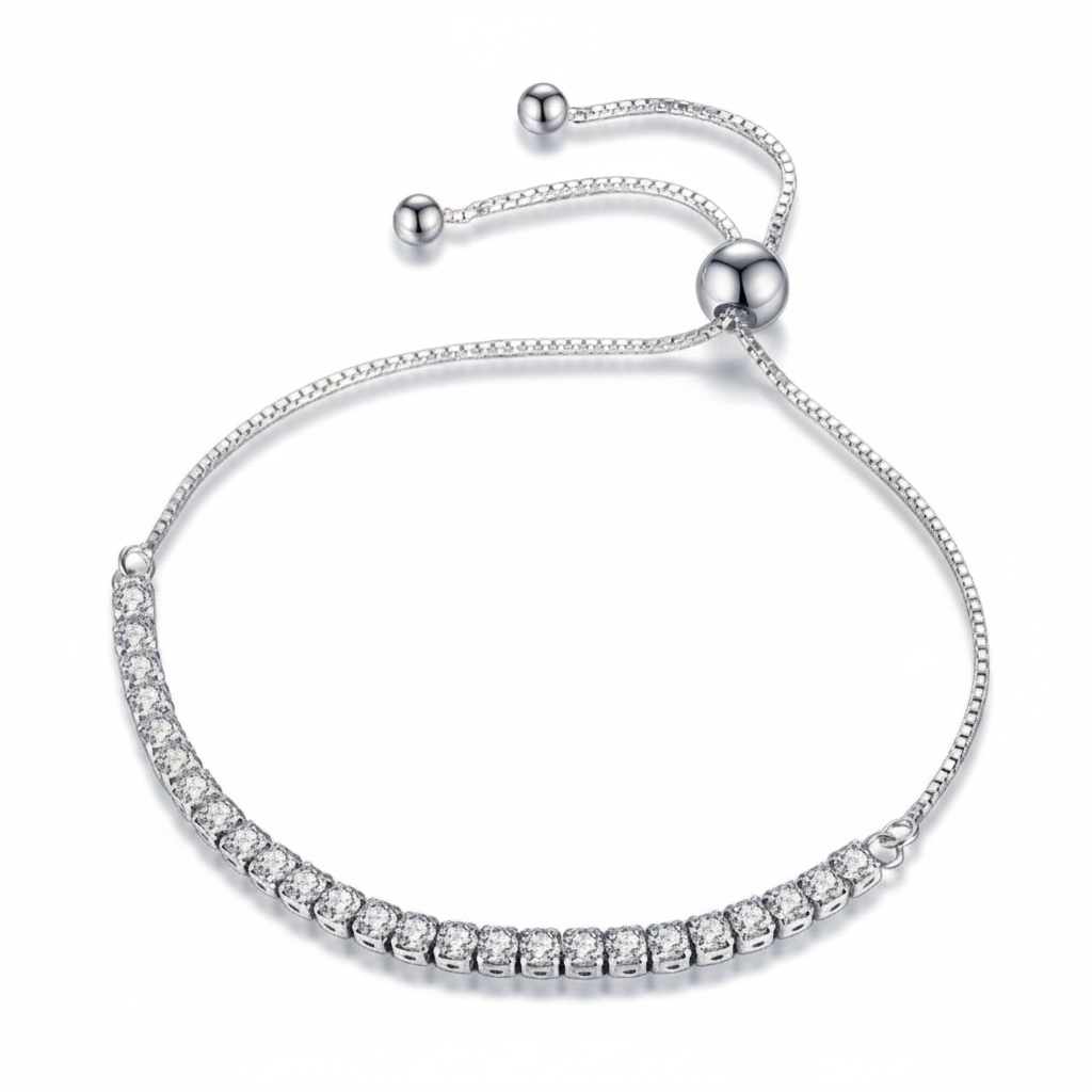 Pulseira Tennis Prata — flat lay